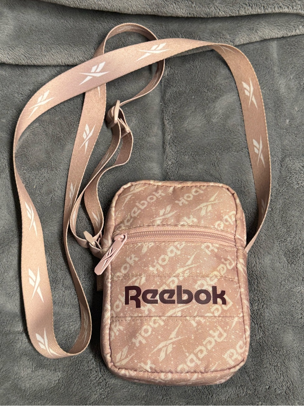 Reebok Pink/Tan Logo Crossbody Belt Bag